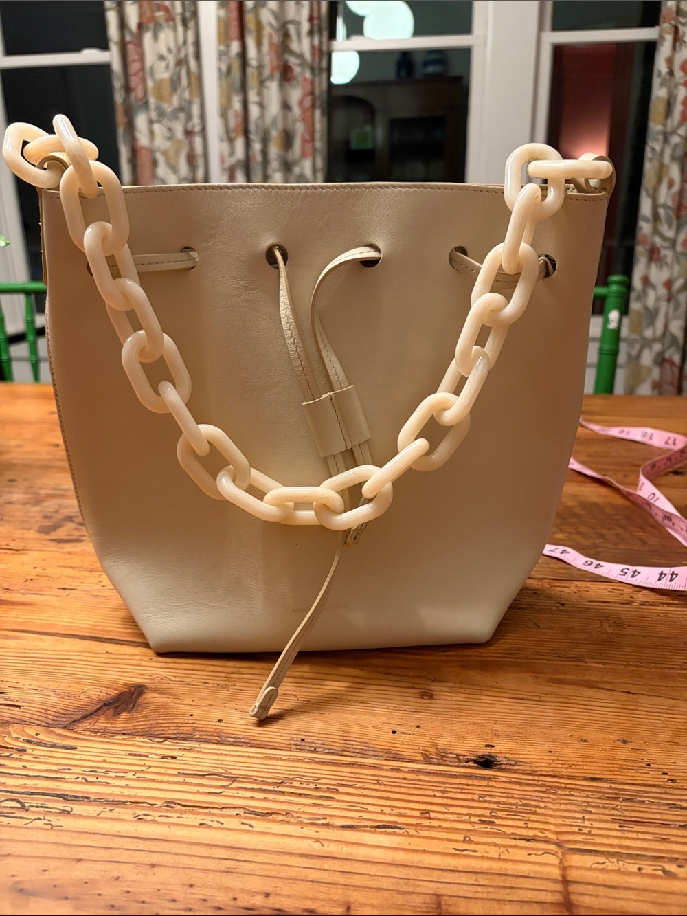 MANSUR GAVRIEL Twist Bucket bag in pearl
